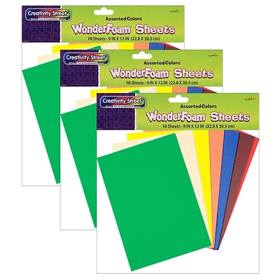 Creativity Street® WonderFoam® 9" x 12" Sheets, 3 Packs of 10