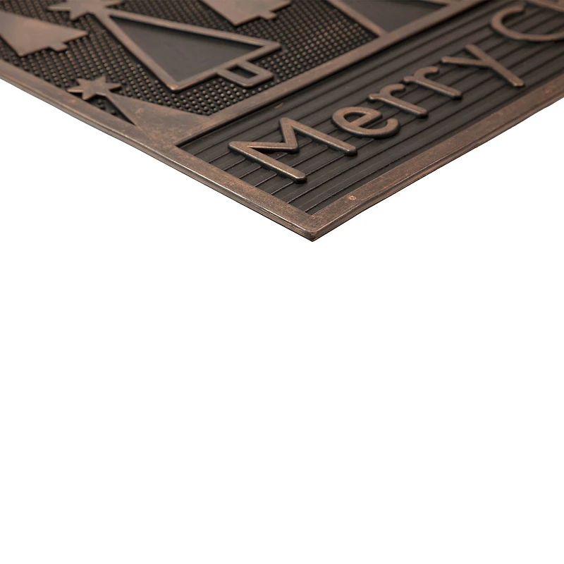 30" Black & Gold Merry Christmas Doormat