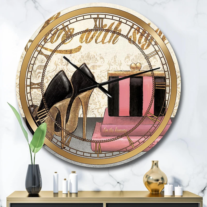 Designart 'Gold Fabulous Life Style Ii Glam Wall Clock