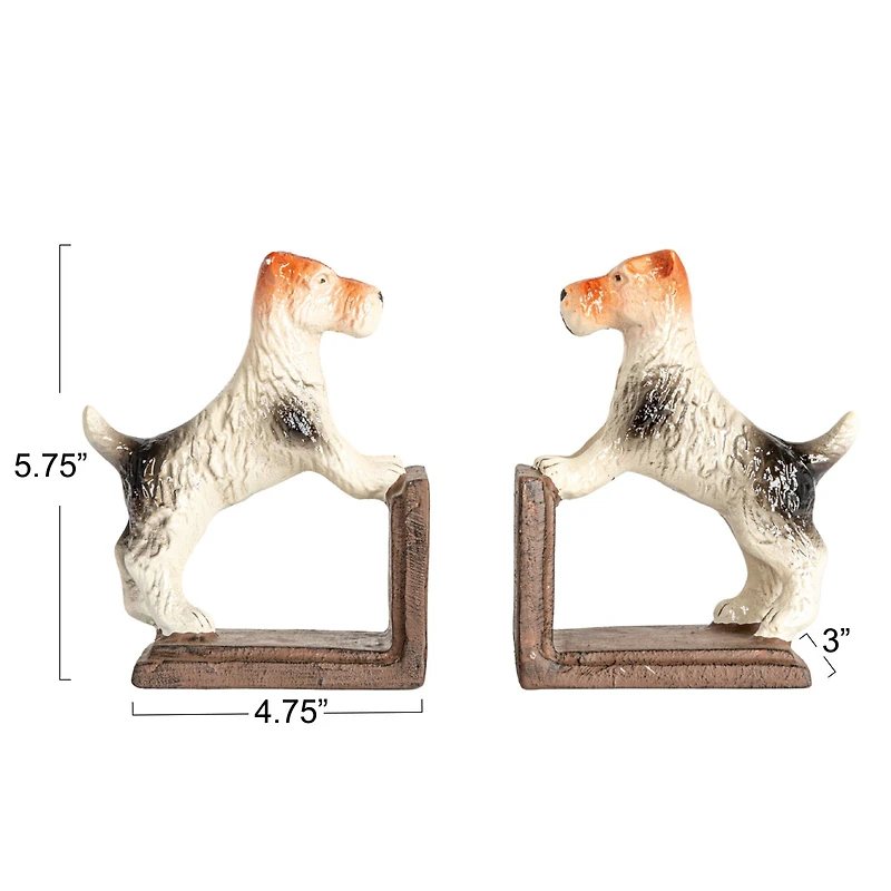 Hello Honey® 5.75" Jack Russell Terrier Cast Metal Bookend Set