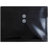 JAM Paper Letter Booklet Plastic Envelopes with Button & String Tie Closure