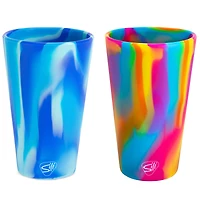 Silipint® 16oz. Hippie Hops & Arctic Sky Silicone Pint Glasses, 2ct.
