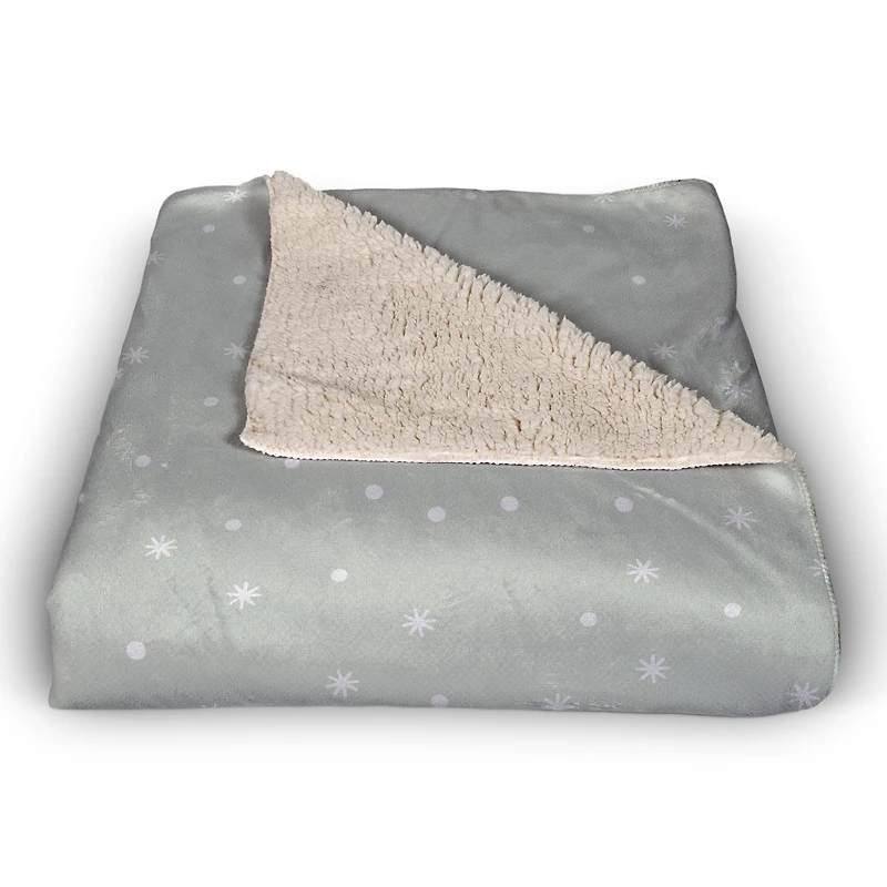Snowy Calm Bright 50x60 Sherpa Fleece Blanket