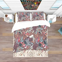 Designart 'Floral Botanical Pattern with Engraved Flowers' Bohemian & Eclectic Bedding Set