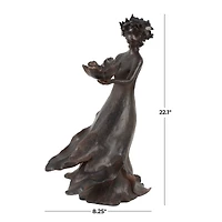 22" Charcoal Woman Sculpture