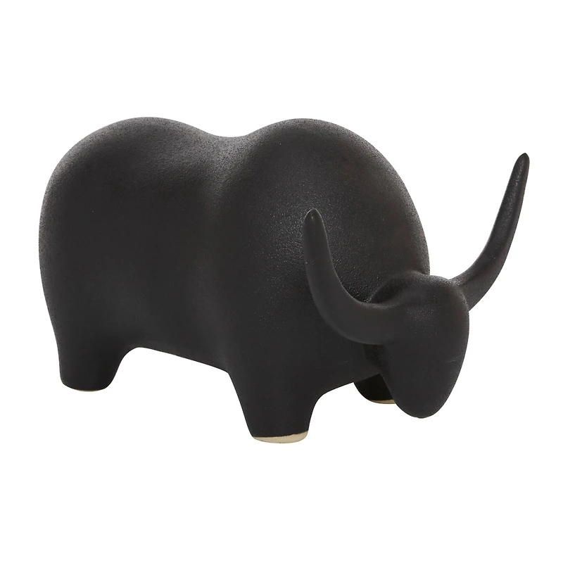 The Novogratz 11" Black Contemporary Bull Sculpture