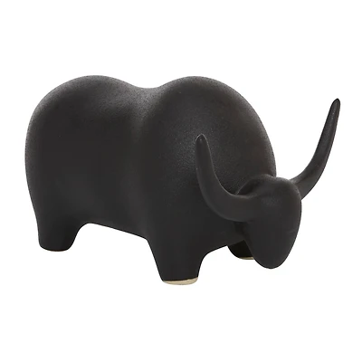 The Novogratz 11" Black Contemporary Bull Sculpture