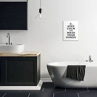 Stupell Industries Keep Calm & Wash Your Hands Phrase Bathroom Wall Art