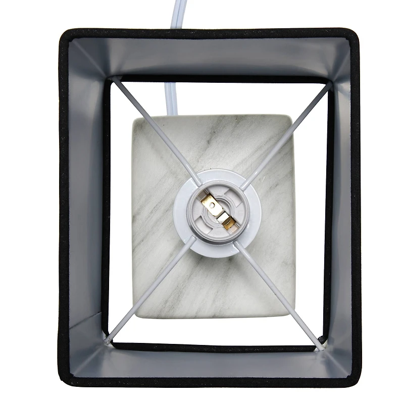 Simple Designs White Marbled Ceramic Table Lamp