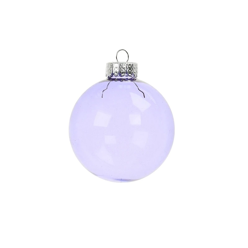 6 Pack 2.5" Translucent Lilac Glass Ball Ornaments by Ashland®