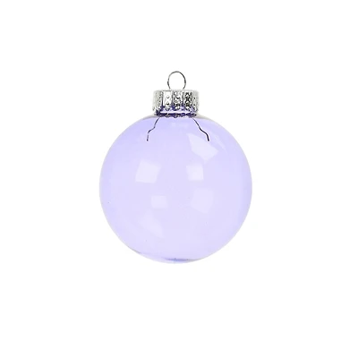 6 Pack 2.5" Translucent Lilac Glass Ball Ornaments by Ashland®