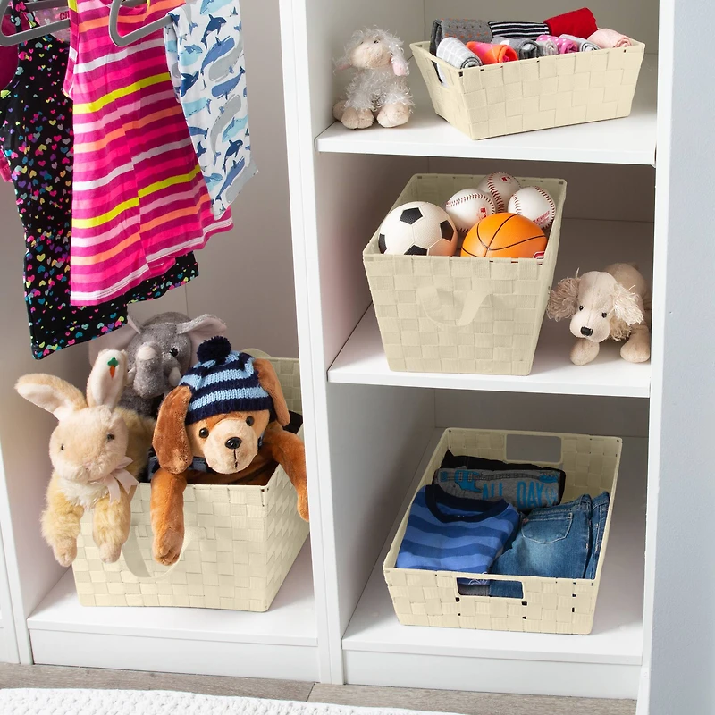 Simplify Ivory Large Storage Shelf Tote Set