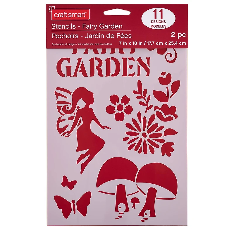 Fairy Garden Plastic Stencils, 7" x 10" by Craft Smart®