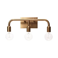 Hello Honey® Robert Stevenson Lighting Benson Exposed Bulb Metal 3-Light Vanity