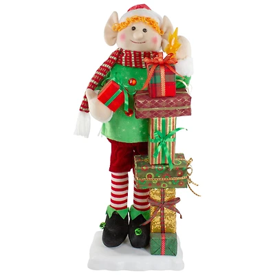 30" Santa's Little Animated Elf with Lighted Star Musical Christmas Figure