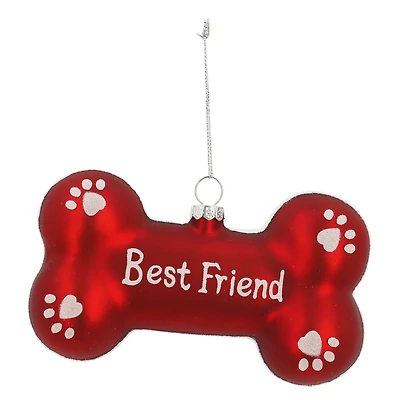 5" Best Friend Dog Bone Glass Ornament by Ashland®
