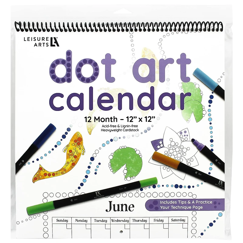 Leisure Arts® Dot Art 12'' x 12'' Calendar