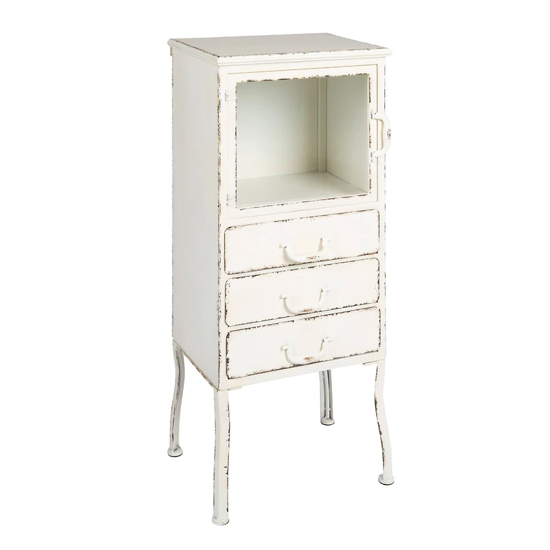 Hello Honey® Antique White Rustic Farmhouse Storage Cabinet