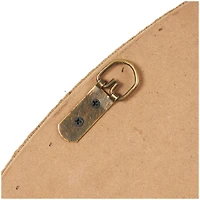 Woven Checkered Rattan Framed Round Wall Mirror