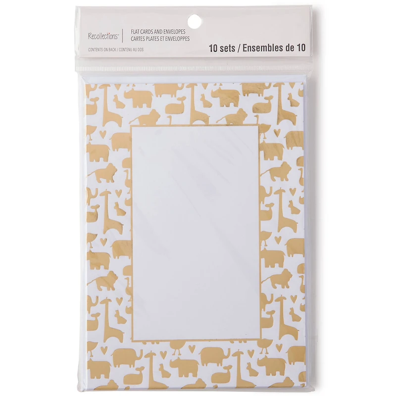 Gold Animals Flat Cards & Envelopes by Recollections™, 5" x 7"