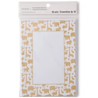 Gold Animals Flat Cards & Envelopes by Recollections™, 5" x 7"