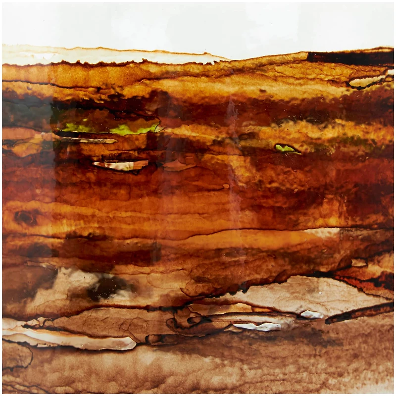 10" Clear & Brown Swirl Abstract Spanish Bottle Recycled Glass Vase