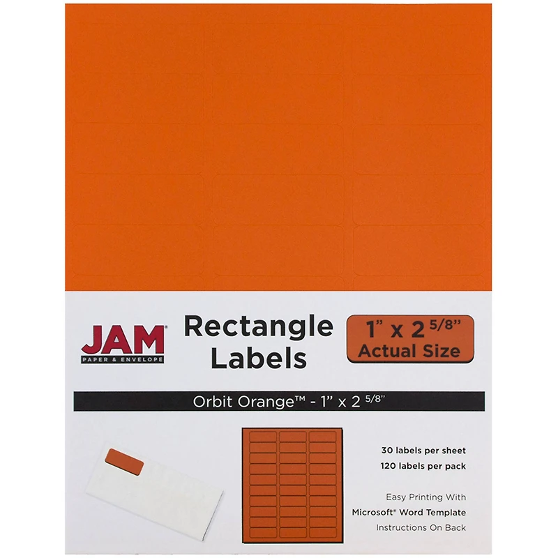 JAM Paper Orange Mailing Address Label Combo Set