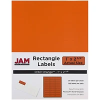 JAM Paper Orange Mailing Address Label Combo Set