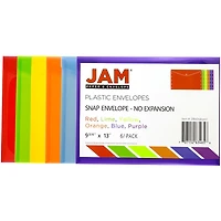 JAM Paper 9.75" x 13" Assorted Plastic Snap Closure Envelopes, 12ct.