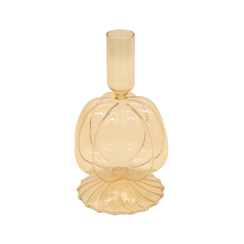 Glass Pumpkin Taper Candle Holder by Ashland