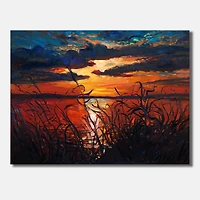 Designart - Romantic Sunset By Lakeside