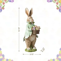 Glitzhome® 15.75" Easter Resin Bunny Boy with Flowers Table Decor