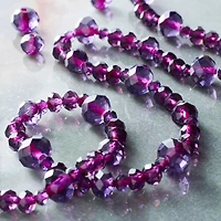 Purple Faceted Glass Round Beads by Bead Landing™