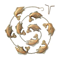 Glitzhome® 8.5ft. Faux Copper Patina Finish Fish Shaped Rain Chain