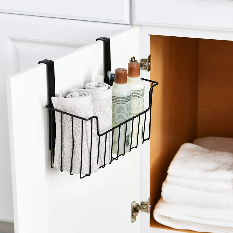 Household Essentials Over the Door Cut Out Metal Basket