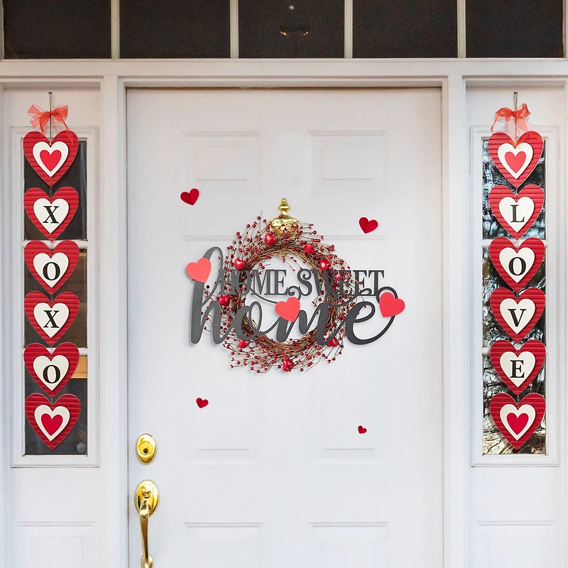 Glitzhome® 24" Metal Home Sweet Home Wall Décor with Changeable Shapes