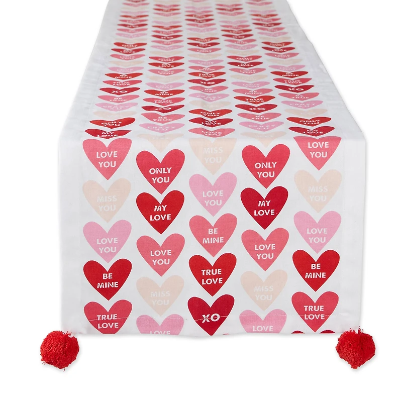DII® 72" Conversation Hearts Print Table Runner