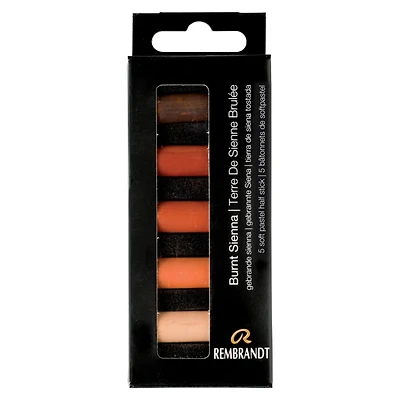 Rembrandt 5 Color Burnt Sienna Half Stick Soft Pastel Set