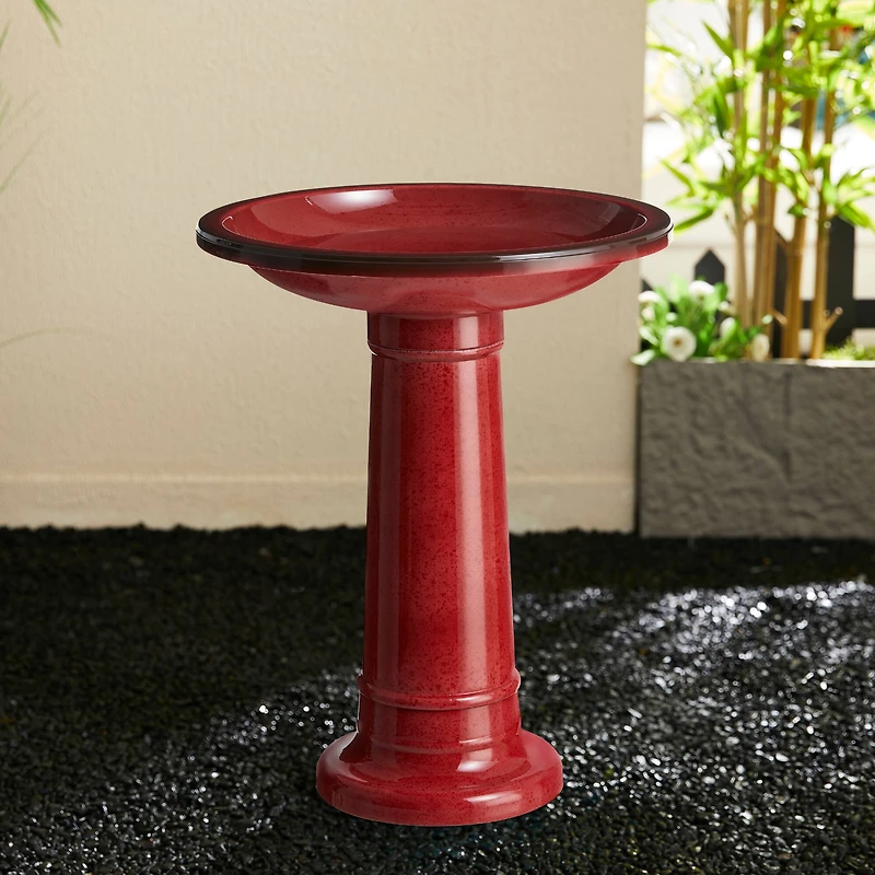 Glitzhome® 21.5" Faux Ceramic Tall Pedestal Birdbath