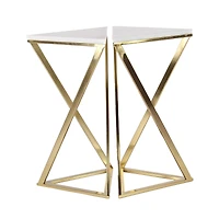 2ft. Gold Marble Contemporary Accent Table, 2ct.