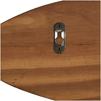 22.5" x 7" Brown Wood Handmade Distressed Fish Shaped 3 Hanger Wall Hook with Metal Accents