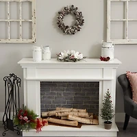 17" Snowy Pinecone Wreath