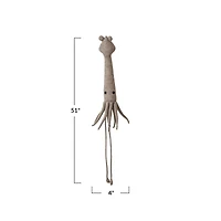 Hello Honey® 51" Gray & Black Handmade Wool Felt Squid Wall Hanging