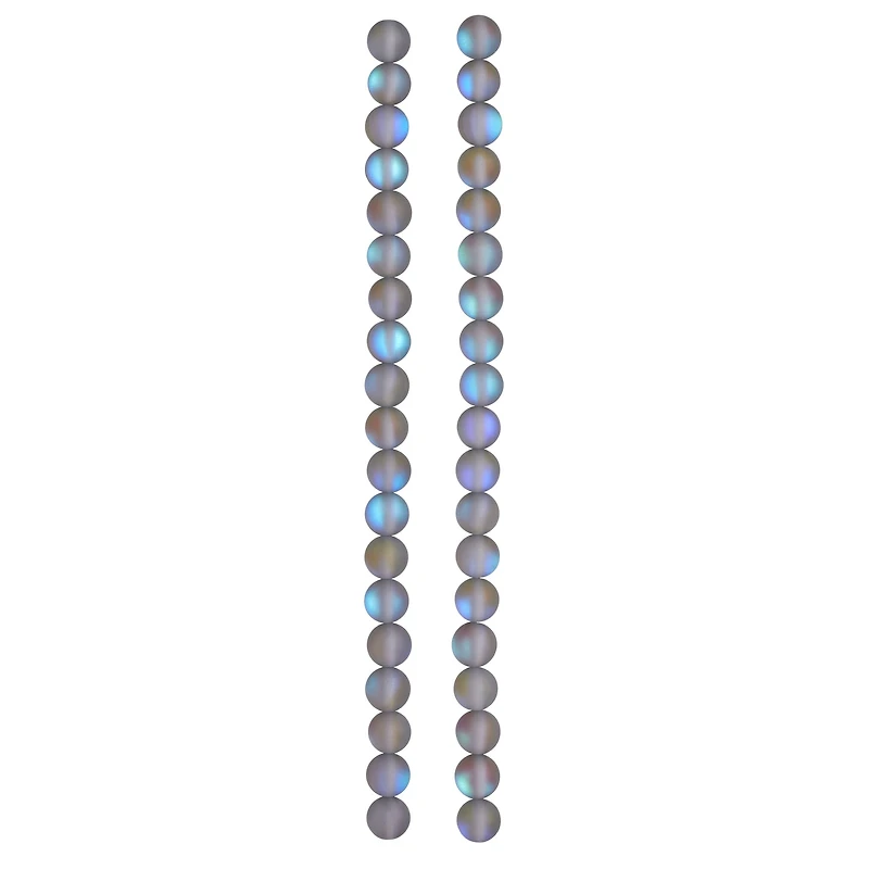 Light Gray Matte Glass Round Beads, 6mm by Bead Landing™