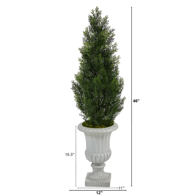 4ft. UV Resistant Mini Cedar Artificial Pine Tree in Decorative Urn
