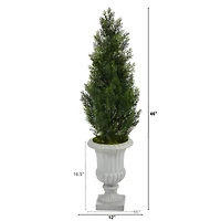 4ft. UV Resistant Mini Cedar Artificial Pine Tree in Decorative Urn