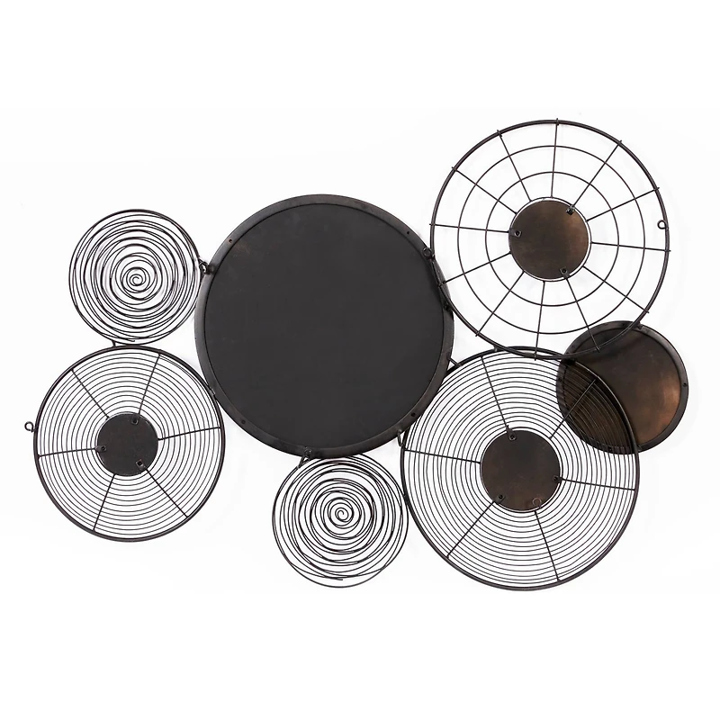 Black Iron & Wood Eclectic Wall Décor