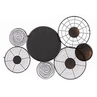 Black Iron & Wood Eclectic Wall Décor