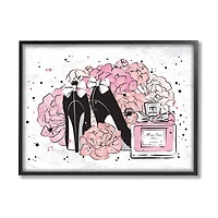 Stupell Industries Glam Pink Peonies & Heels Framed Wall Art