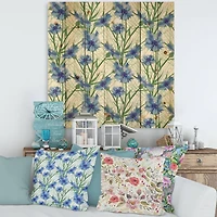 Designart - Blue Cornflowers With Green Leaves I